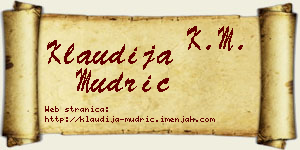 Klaudija Mudrić vizit kartica